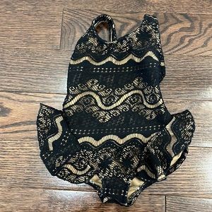 Les tout petits black lace one piece bathing suit size 12m